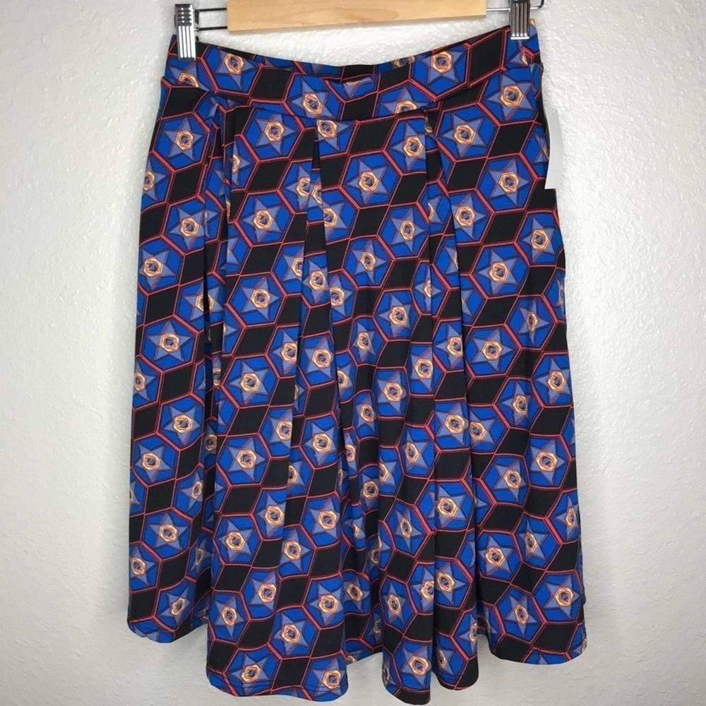 LulaRoe Madison Women’s Navy Print Full Skirt
